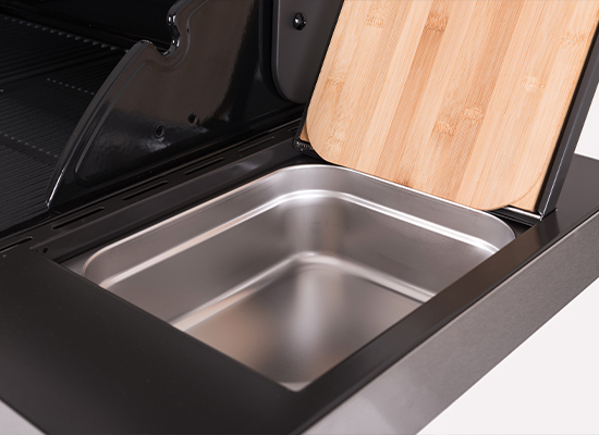 BBQ | AL-KO Masport Grill Seitenfach mit Schneidbrett aus Holz