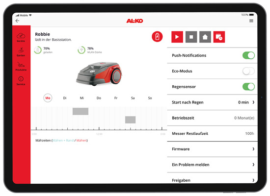 Robolinho® mit dem Tablet steuern