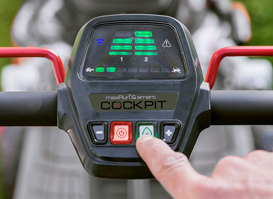 Smart Cockpit Maxrun Funktion Energiesparmodus | AL-KO Akku-Rasenmäher